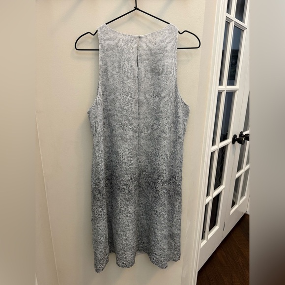 Eileen Fisher Ombred Thumbprint Silk Tank Dress - Picture 6 of 8